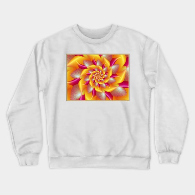 Pink and Yellow Spiral Flower Crewneck Sweatshirt by pinkal